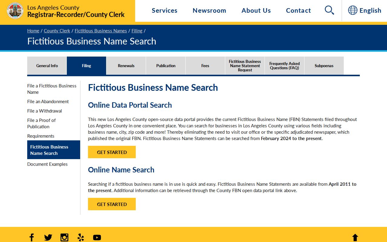 Agoura Hills neighbors view of the county fictitious business name search
