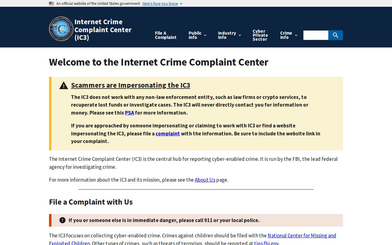 Agoura Hills neighbors view of the FBI Internet Crime Complaint Center
