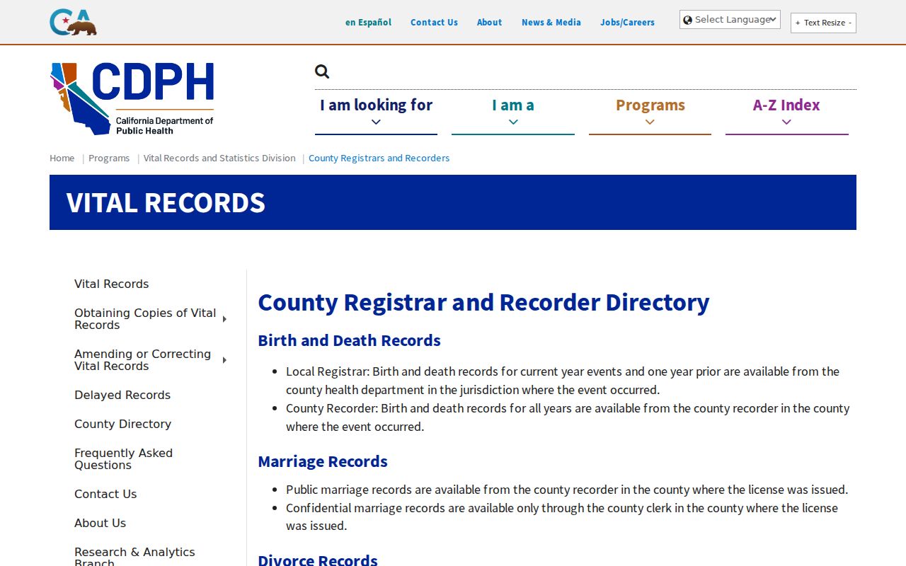 Agoura Hills ZIP code directory view of California county vital-record responsibility